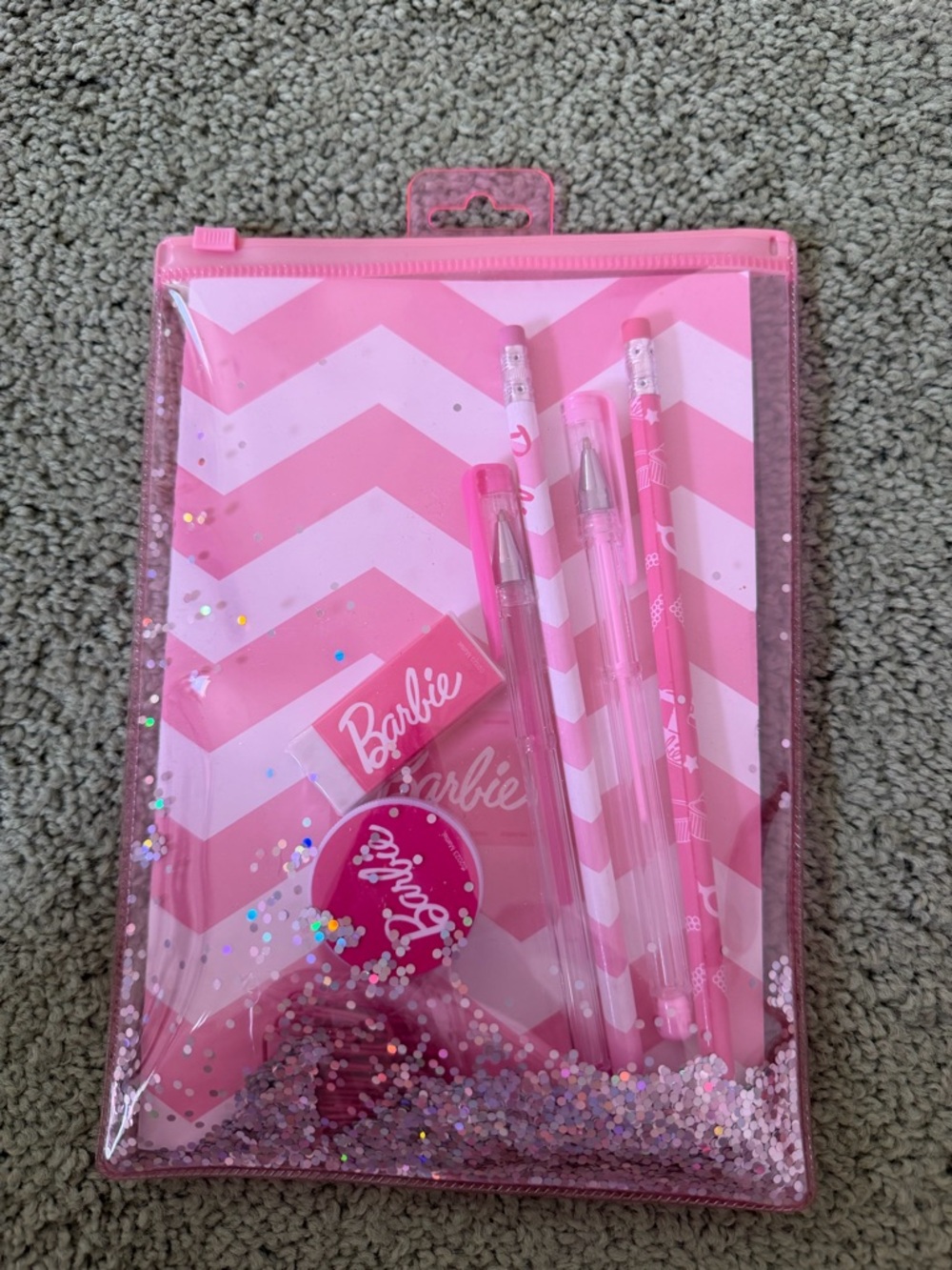 Barbie Pink Chevron Stationery Party Set
